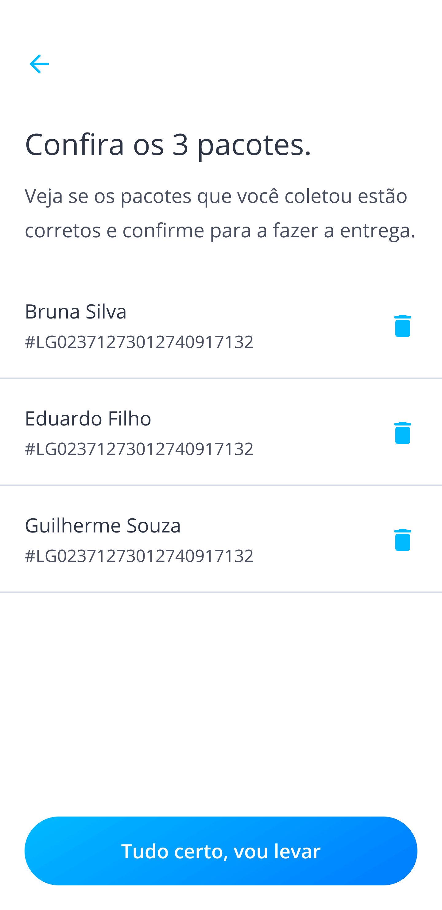 Screenshot of Loggi's Flecha app
